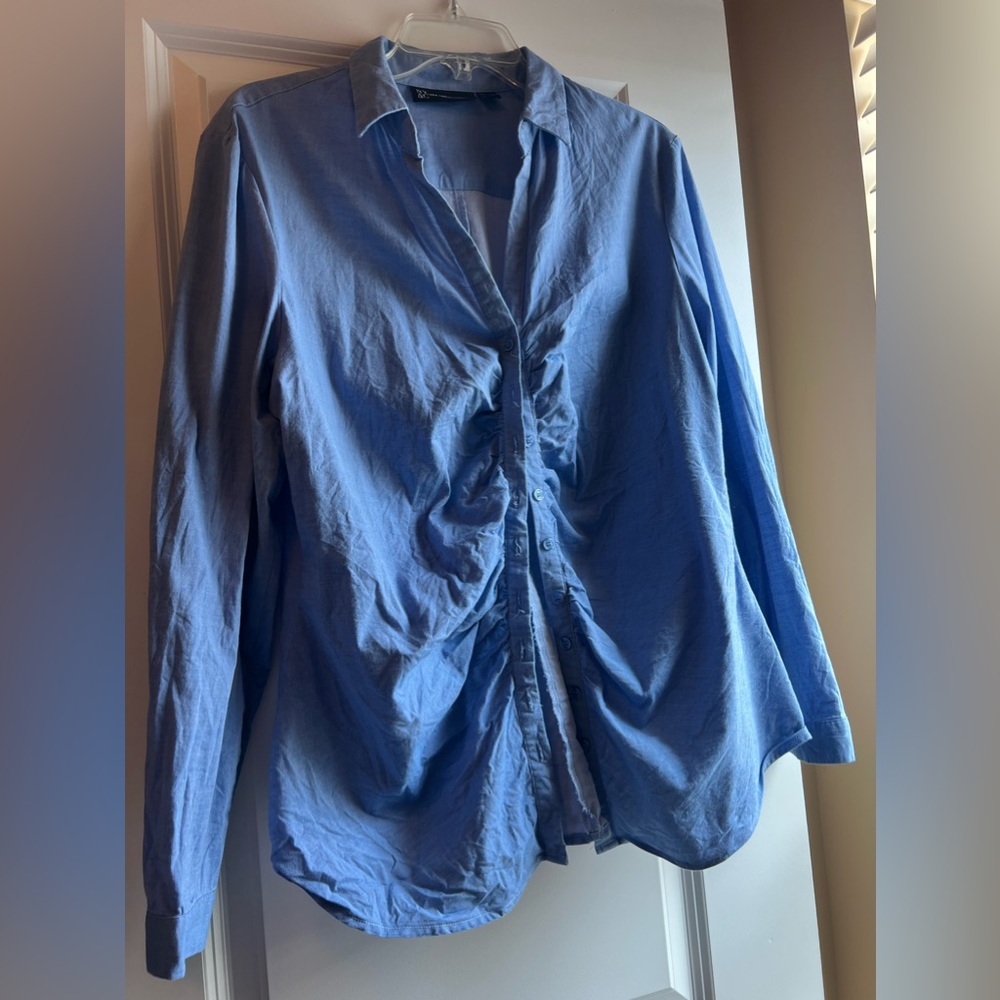 New York & Company Blue Shirt XL